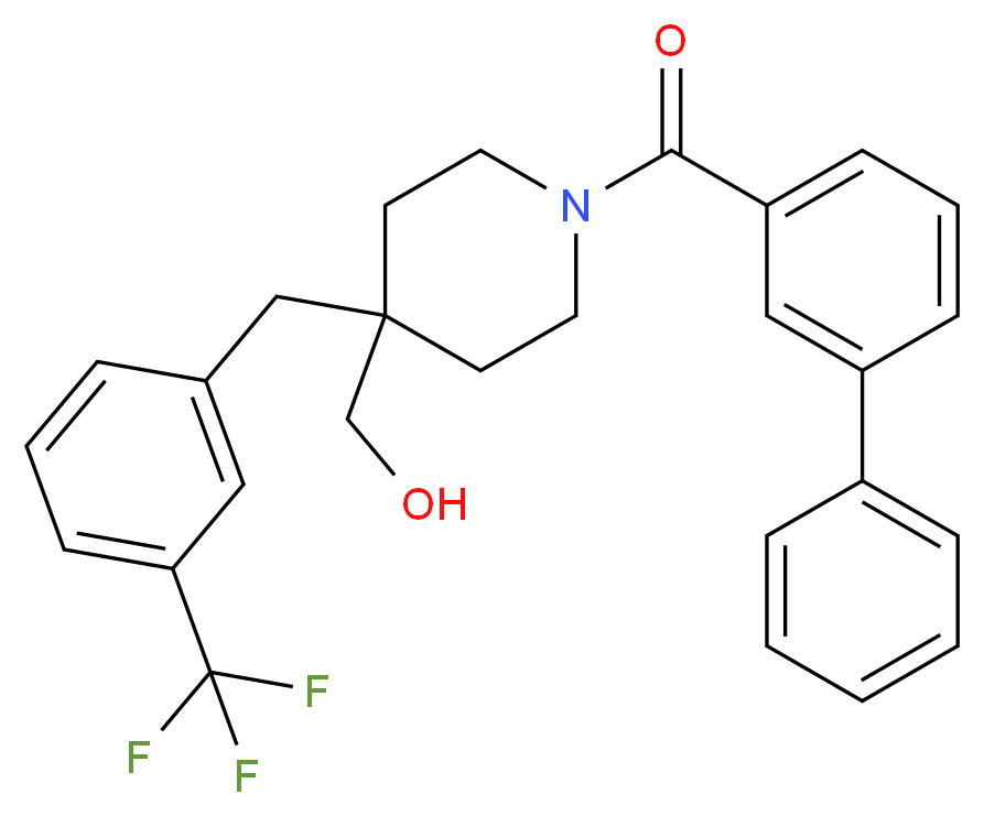 {1-(3-biphenylylcarbonyl)-4-[3-(trifluoromethyl)benzyl]-4-piperidinyl}methanol_Molecular_structure_CAS_)