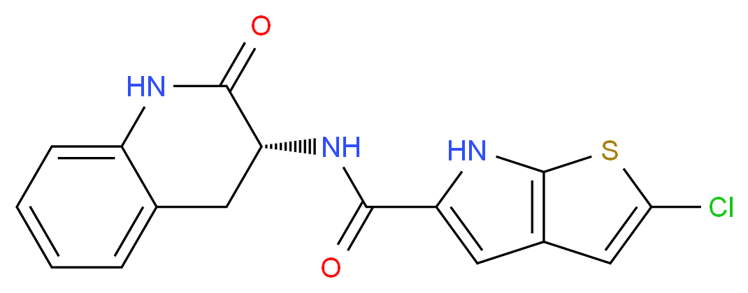 2-CHLORO-N-[(3R)-2-OXO-1,2,3,4-TETRAHYDROQUINOLIN-3-YL]-6H-THIENO[2,3-B]PYRROLE-5-CARBOXAMIDE_Molecular_structure_CAS_)