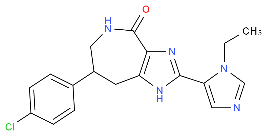 7-(4-chlorophenyl)-2-(1-ethyl-1H-imidazol-5-yl)-5,6,7,8-tetrahydroimidazo[4,5-c]azepin-4(1H)-one_Molecular_structure_CAS_)