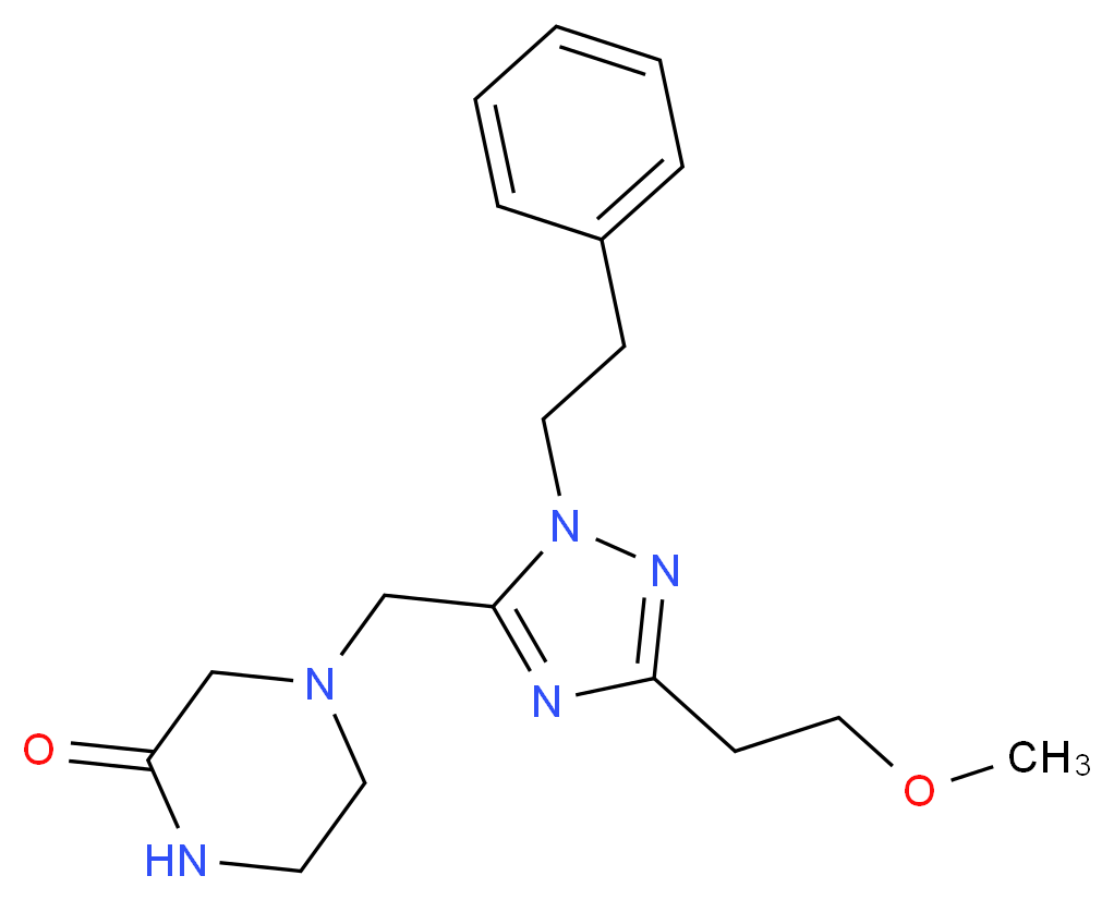 4-{[3-(2-methoxyethyl)-1-(2-phenylethyl)-1H-1,2,4-triazol-5-yl]methyl}piperazin-2-one_Molecular_structure_CAS_)