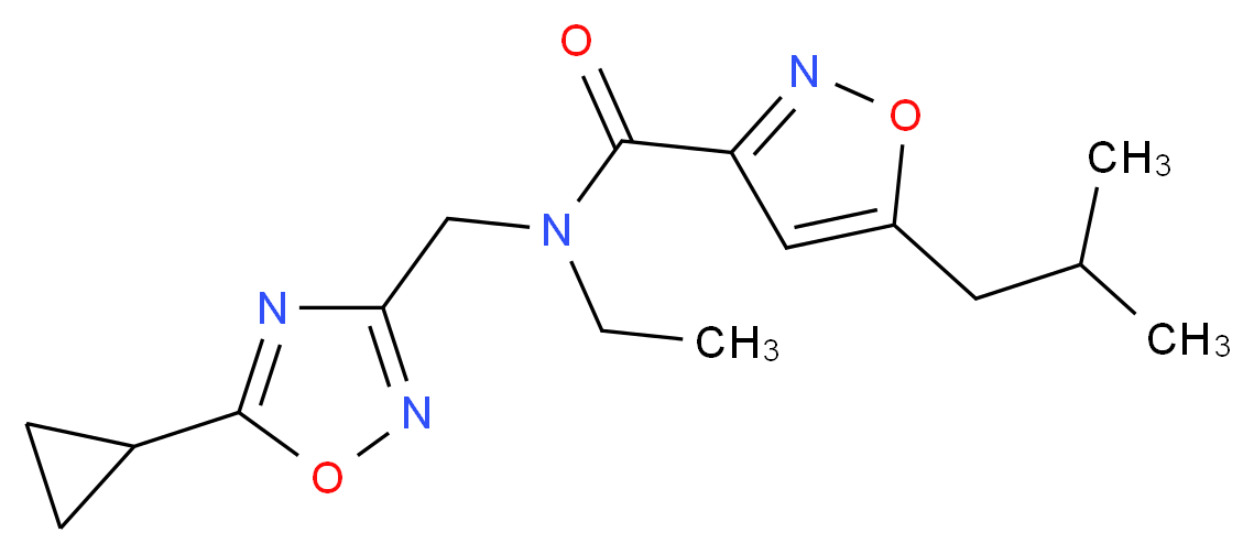 N-[(5-cyclopropyl-1,2,4-oxadiazol-3-yl)methyl]-N-ethyl-5-isobutyl-3-isoxazolecarboxamide_Molecular_structure_CAS_)