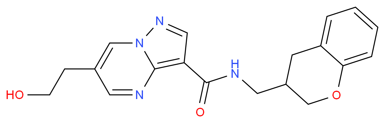N-(3,4-dihydro-2H-chromen-3-ylmethyl)-6-(2-hydroxyethyl)pyrazolo[1,5-a]pyrimidine-3-carboxamide_Molecular_structure_CAS_)