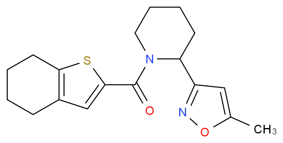 2-(5-methyl-3-isoxazolyl)-1-(4,5,6,7-tetrahydro-1-benzothien-2-ylcarbonyl)piperidine_Molecular_structure_CAS_)