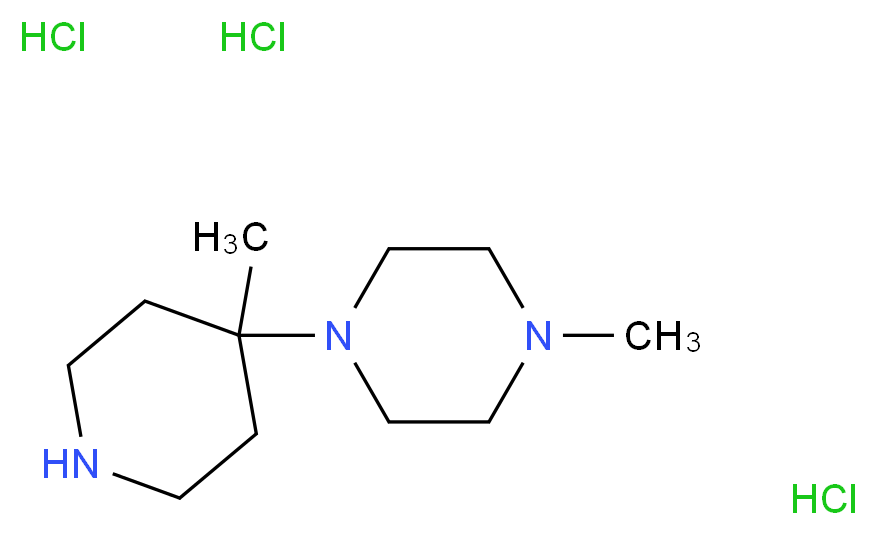1-Methyl-4-(4-methylpiperidin-4-yl)piperazine trihydrochloride_Molecular_structure_CAS_1208089-44-4)
