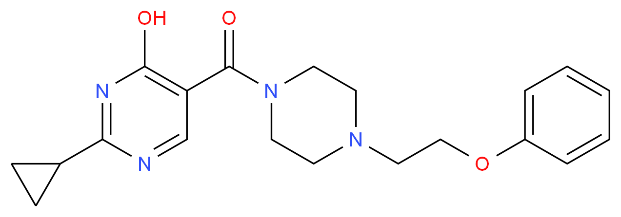 2-cyclopropyl-5-{[4-(2-phenoxyethyl)piperazin-1-yl]carbonyl}pyrimidin-4-ol_Molecular_structure_CAS_)