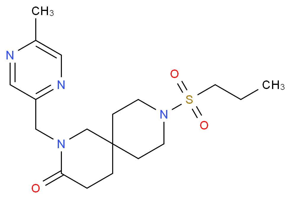 2-[(5-methylpyrazin-2-yl)methyl]-9-(propylsulfonyl)-2,9-diazaspiro[5.5]undecan-3-one_Molecular_structure_CAS_)