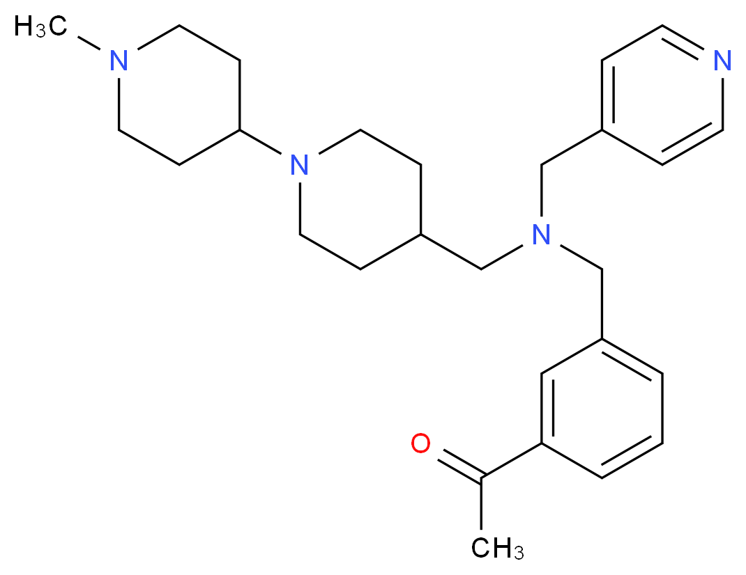 1-(3-{[[(1'-methyl-1,4'-bipiperidin-4-yl)methyl](4-pyridinylmethyl)amino]methyl}phenyl)ethanone_Molecular_structure_CAS_)