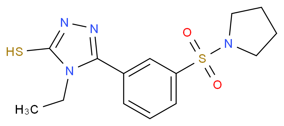 4-ethyl-5-[3-(pyrrolidin-1-ylsulfonyl)phenyl]-4H-1,2,4-triazole-3-thiol_Molecular_structure_CAS_)
