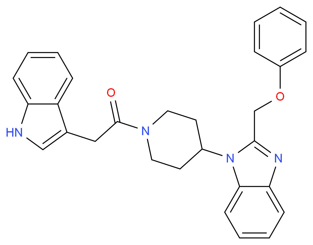 1-[1-(1H-indol-3-ylacetyl)-4-piperidinyl]-2-(phenoxymethyl)-1H-benzimidazole_Molecular_structure_CAS_)