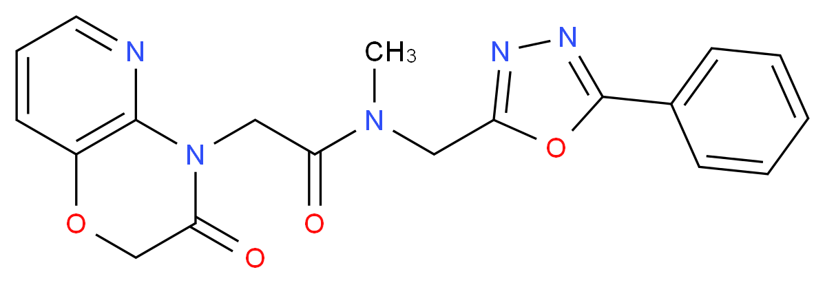 N-methyl-2-(3-oxo-2,3-dihydro-4H-pyrido[3,2-b][1,4]oxazin-4-yl)-N-[(5-phenyl-1,3,4-oxadiazol-2-yl)methyl]acetamide_Molecular_structure_CAS_)
