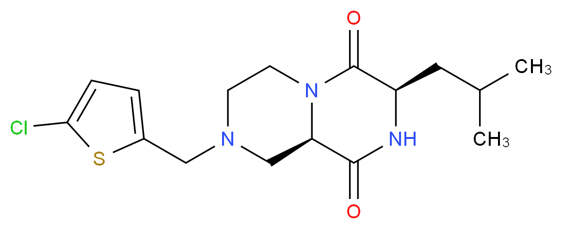 (3R,9aR)-8-[(5-chloro-2-thienyl)methyl]-3-isobutyltetrahydro-2H-pyrazino[1,2-a]pyrazine-1,4(3H,6H)-dione_Molecular_structure_CAS_)