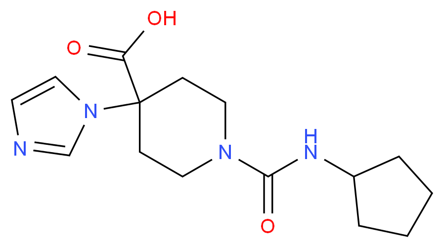 1-[(cyclopentylamino)carbonyl]-4-(1H-imidazol-1-yl)piperidine-4-carboxylic acid_Molecular_structure_CAS_)