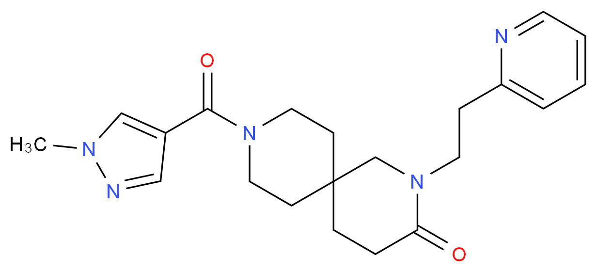 9-[(1-methyl-1H-pyrazol-4-yl)carbonyl]-2-(2-pyridin-2-ylethyl)-2,9-diazaspiro[5.5]undecan-3-one_Molecular_structure_CAS_)