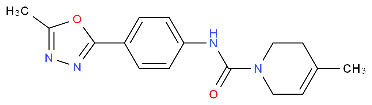 4-methyl-N-[4-(5-methyl-1,3,4-oxadiazol-2-yl)phenyl]-3,6-dihydropyridine-1(2H)-carboxamide_Molecular_structure_CAS_)