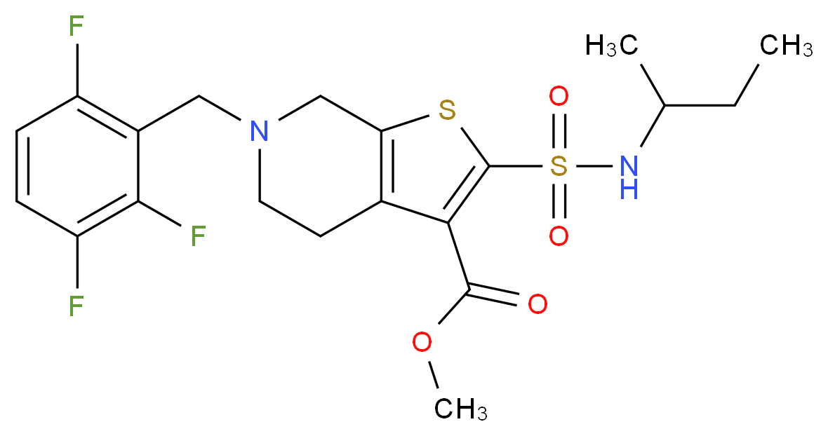 methyl 2-[(sec-butylamino)sulfonyl]-6-(2,3,6-trifluorobenzyl)-4,5,6,7-tetrahydrothieno[2,3-c]pyridine-3-carboxylate_Molecular_structure_CAS_)