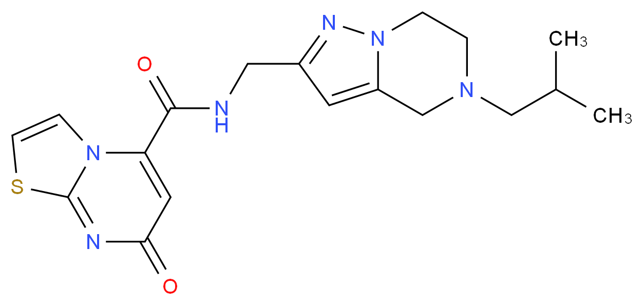 N-[(5-isobutyl-4,5,6,7-tetrahydropyrazolo[1,5-a]pyrazin-2-yl)methyl]-7-oxo-7H-[1,3]thiazolo[3,2-a]pyrimidine-5-carboxamide_Molecular_structure_CAS_)