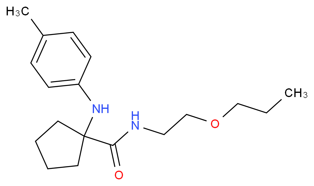 1-[(4-methylphenyl)amino]-N-(2-propoxyethyl)cyclopentanecarboxamide_Molecular_structure_CAS_)