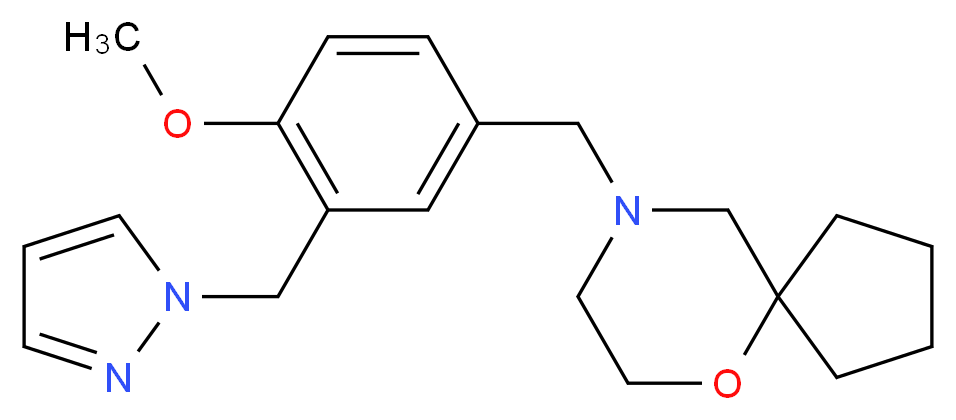 9-[4-methoxy-3-(1H-pyrazol-1-ylmethyl)benzyl]-6-oxa-9-azaspiro[4.5]decane_Molecular_structure_CAS_)