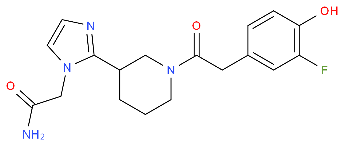 2-(2-{1-[(3-fluoro-4-hydroxyphenyl)acetyl]-3-piperidinyl}-1H-imidazol-1-yl)acetamide_Molecular_structure_CAS_)
