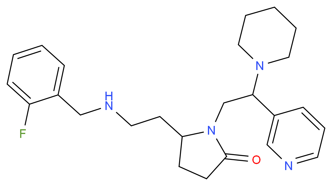 5-{2-[(2-fluorobenzyl)amino]ethyl}-1-[2-(1-piperidinyl)-2-(3-pyridinyl)ethyl]-2-pyrrolidinone_Molecular_structure_CAS_)