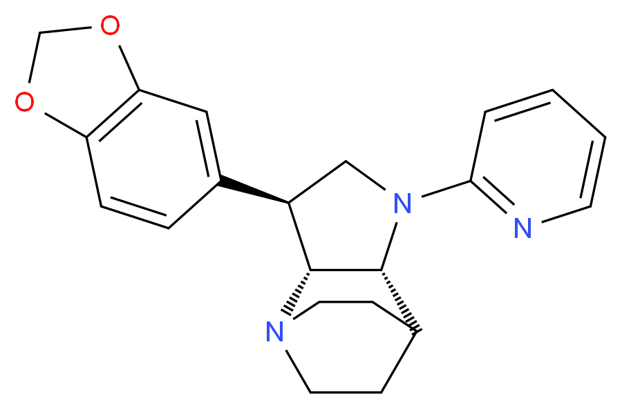 (3S*,3aR*,7aR*)-3-(1,3-benzodioxol-5-yl)-1-pyridin-2-yloctahydro-4,7-ethanopyrrolo[3,2-b]pyridine_Molecular_structure_CAS_)