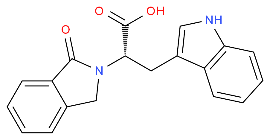 (S)-3-(1H-indol-3-yl)-2-(1-oxoisoindolin-2-yl)propanoic acid_Molecular_structure_CAS_)