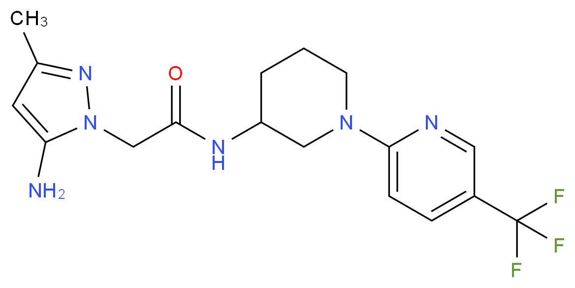 2-(5-amino-3-methyl-1H-pyrazol-1-yl)-N-{1-[5-(trifluoromethyl)-2-pyridinyl]-3-piperidinyl}acetamide_Molecular_structure_CAS_)