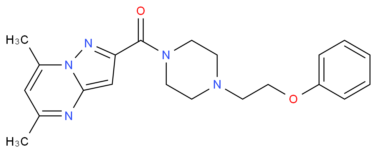 5,7-dimethyl-2-{[4-(2-phenoxyethyl)-1-piperazinyl]carbonyl}pyrazolo[1,5-a]pyrimidine_Molecular_structure_CAS_)