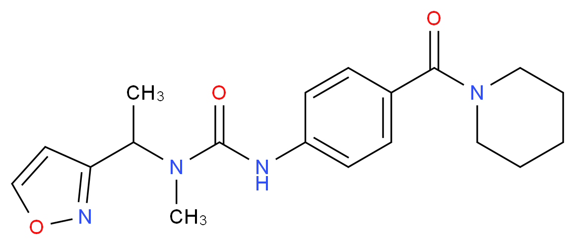 N-(1-isoxazol-3-ylethyl)-N-methyl-N'-[4-(piperidin-1-ylcarbonyl)phenyl]urea_Molecular_structure_CAS_)