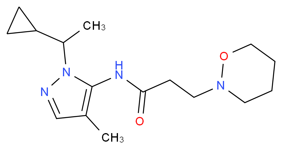 N-[1-(1-cyclopropylethyl)-4-methyl-1H-pyrazol-5-yl]-3-(1,2-oxazinan-2-yl)propanamide_Molecular_structure_CAS_)