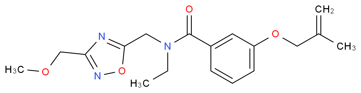 N-ethyl-N-{[3-(methoxymethyl)-1,2,4-oxadiazol-5-yl]methyl}-3-[(2-methylprop-2-en-1-yl)oxy]benzamide_Molecular_structure_CAS_)