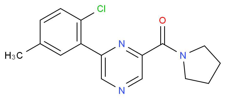 2-(2-chloro-5-methylphenyl)-6-(pyrrolidin-1-ylcarbonyl)pyrazine_Molecular_structure_CAS_)