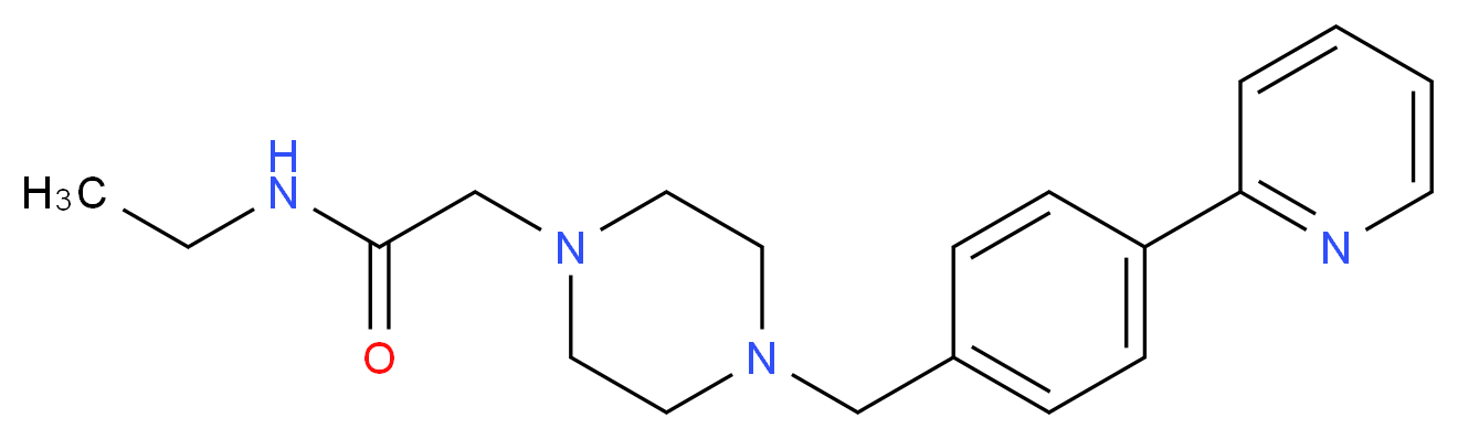 N-ethyl-2-{4-[4-(2-pyridinyl)benzyl]-1-piperazinyl}acetamide_Molecular_structure_CAS_)