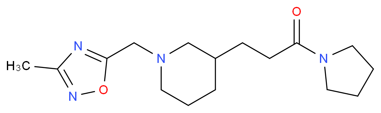 1-[(3-methyl-1,2,4-oxadiazol-5-yl)methyl]-3-(3-oxo-3-pyrrolidin-1-ylpropyl)piperidine_Molecular_structure_CAS_)