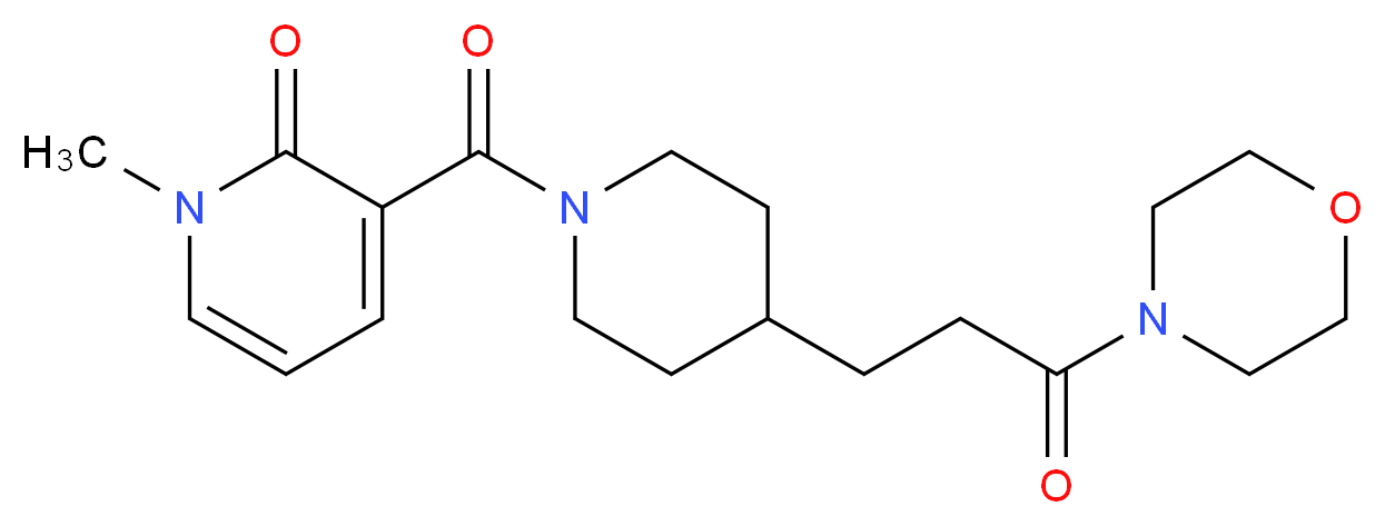 1-methyl-3-{[4-(3-morpholin-4-yl-3-oxopropyl)piperidin-1-yl]carbonyl}pyridin-2(1H)-one_Molecular_structure_CAS_)