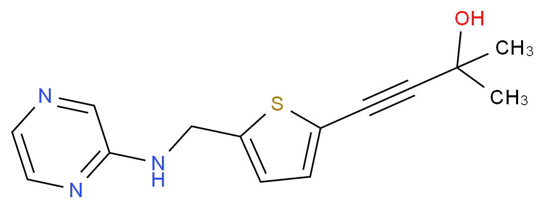 2-methyl-4-{5-[(2-pyrazinylamino)methyl]-2-thienyl}-3-butyn-2-ol_Molecular_structure_CAS_)