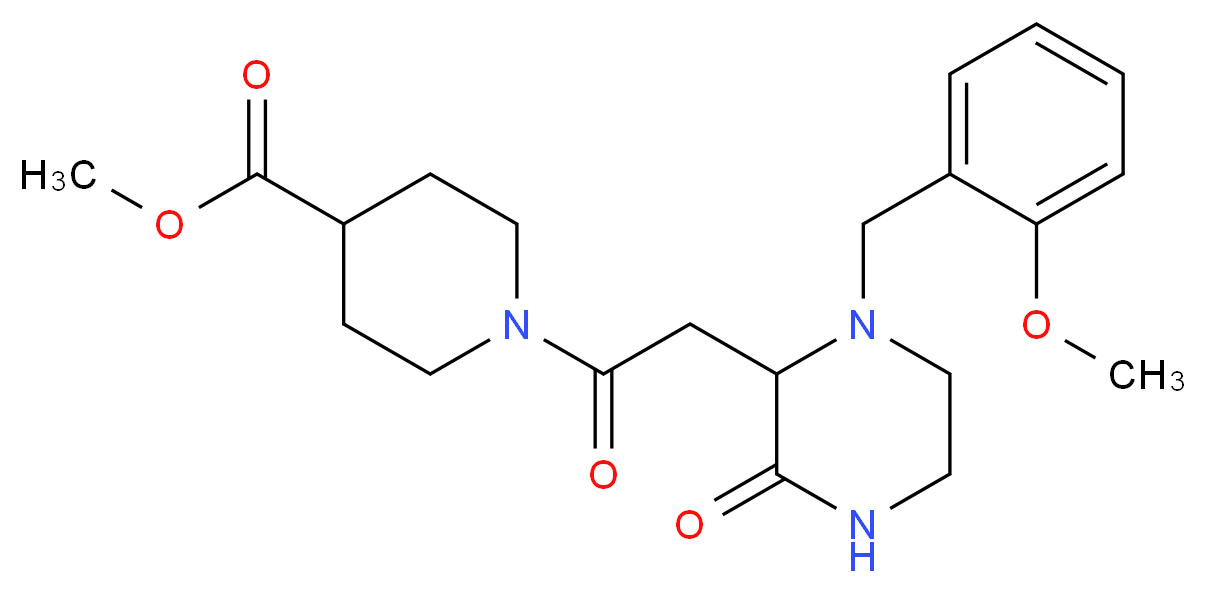 methyl 1-{[1-(2-methoxybenzyl)-3-oxo-2-piperazinyl]acetyl}-4-piperidinecarboxylate_Molecular_structure_CAS_)