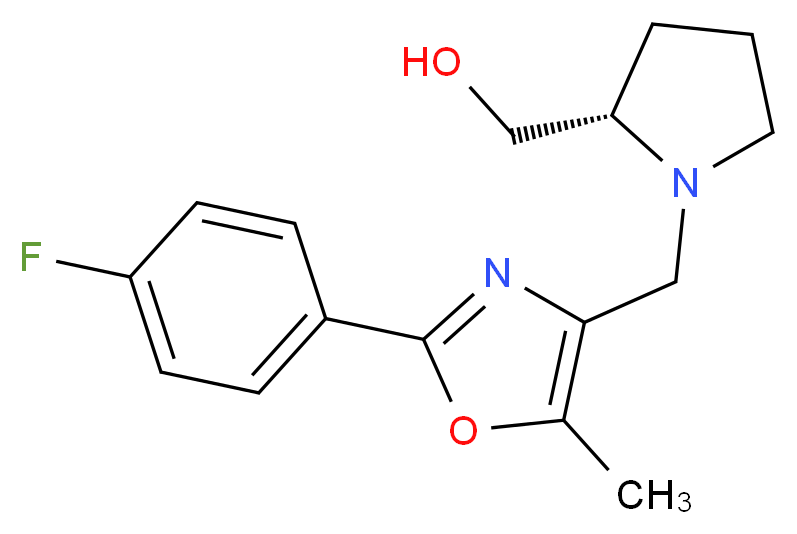 ((2S)-1-{[2-(4-fluorophenyl)-5-methyl-1,3-oxazol-4-yl]methyl}-2-pyrrolidinyl)methanol_Molecular_structure_CAS_)