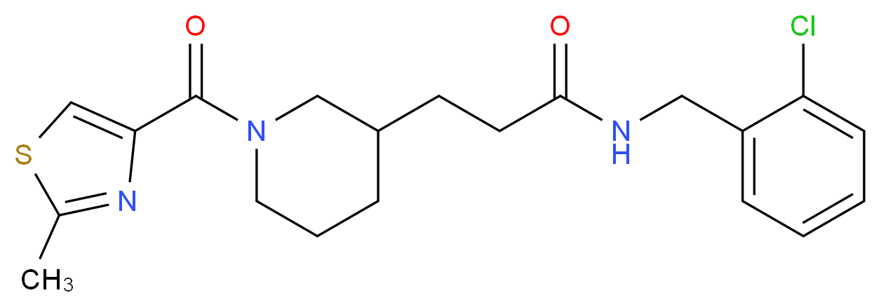 N-(2-chlorobenzyl)-3-{1-[(2-methyl-1,3-thiazol-4-yl)carbonyl]-3-piperidinyl}propanamide_Molecular_structure_CAS_)