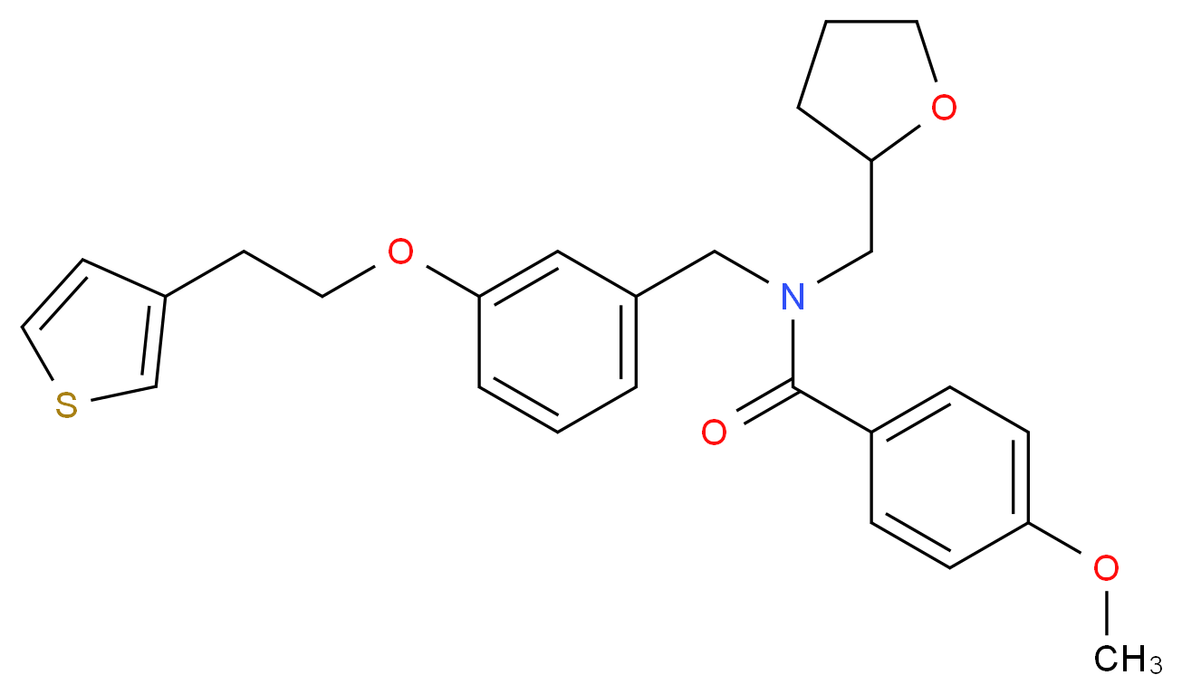 4-methoxy-N-(tetrahydro-2-furanylmethyl)-N-{3-[2-(3-thienyl)ethoxy]benzyl}benzamide_Molecular_structure_CAS_)