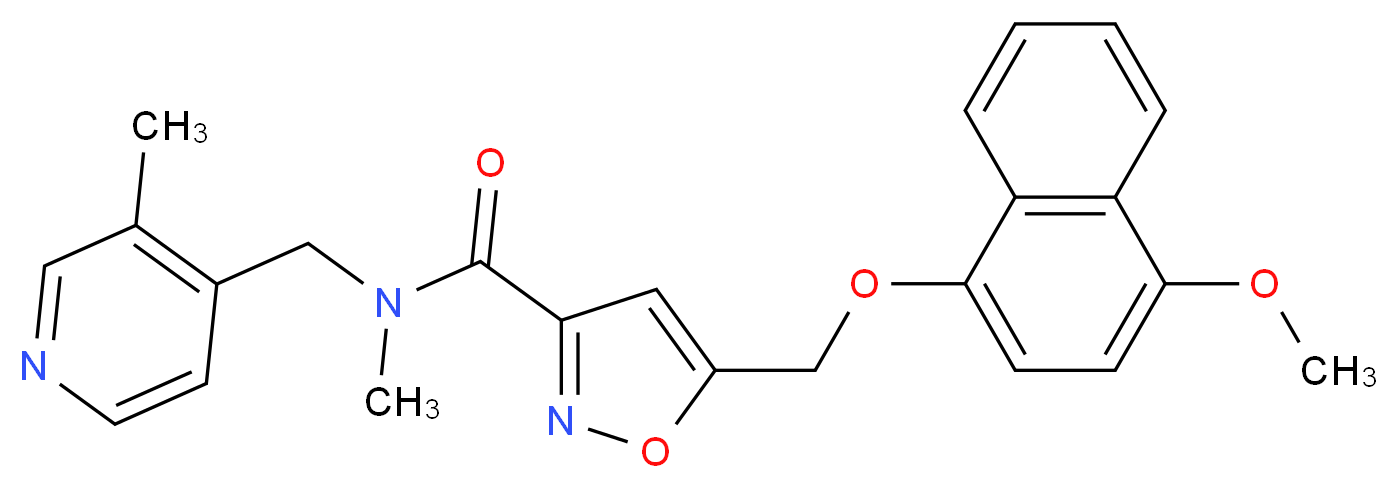 5-{[(4-methoxy-1-naphthyl)oxy]methyl}-N-methyl-N-[(3-methyl-4-pyridinyl)methyl]-3-isoxazolecarboxamide_Molecular_structure_CAS_)