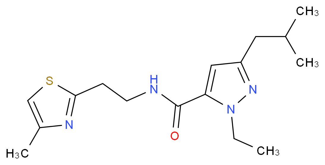 1-ethyl-3-isobutyl-N-[2-(4-methyl-1,3-thiazol-2-yl)ethyl]-1H-pyrazole-5-carboxamide_Molecular_structure_CAS_)