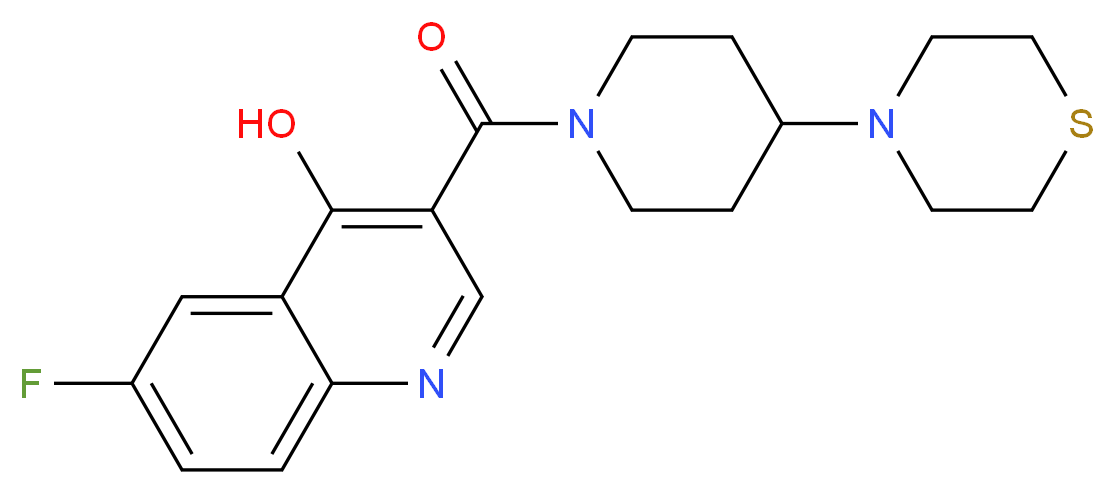 6-fluoro-3-[(4-thiomorpholin-4-ylpiperidin-1-yl)carbonyl]quinolin-4-ol_Molecular_structure_CAS_)