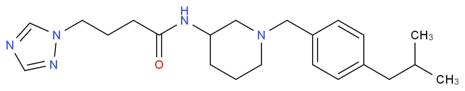 N-[1-(4-isobutylbenzyl)-3-piperidinyl]-4-(1H-1,2,4-triazol-1-yl)butanamide_Molecular_structure_CAS_)