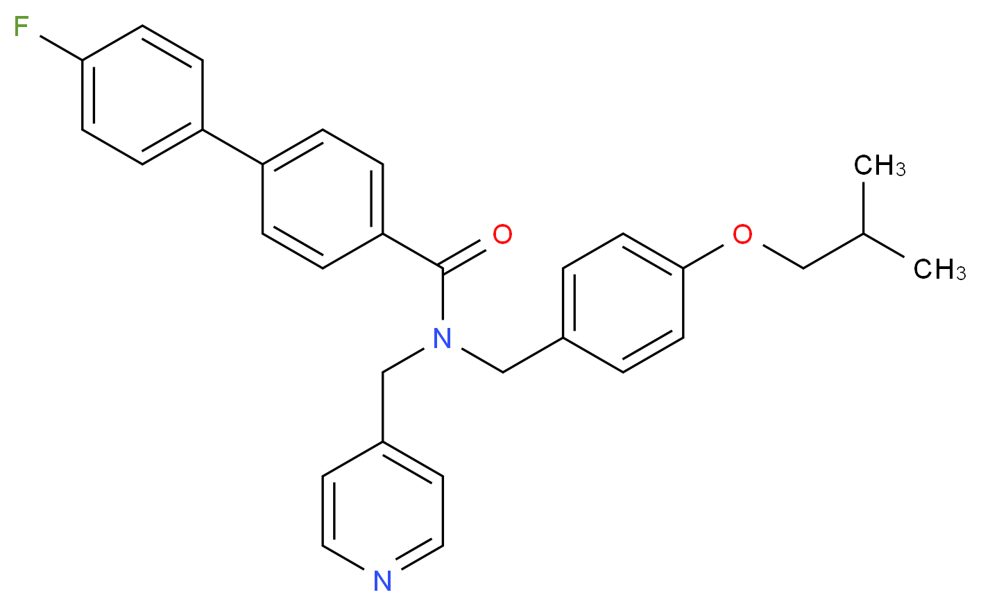 4'-fluoro-N-(4-isobutoxybenzyl)-N-(4-pyridinylmethyl)-4-biphenylcarboxamide_Molecular_structure_CAS_)