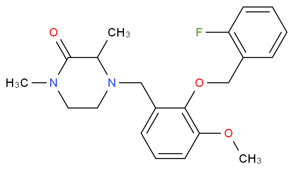 4-{2-[(2-fluorobenzyl)oxy]-3-methoxybenzyl}-1,3-dimethylpiperazin-2-one_Molecular_structure_CAS_)