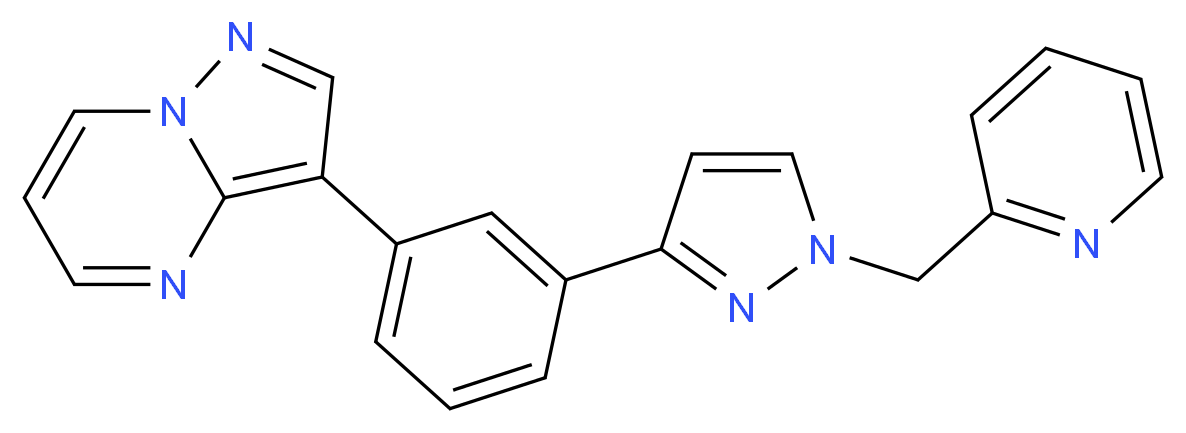 3-{3-[1-(2-pyridinylmethyl)-1H-pyrazol-3-yl]phenyl}pyrazolo[1,5-a]pyrimidine_Molecular_structure_CAS_)