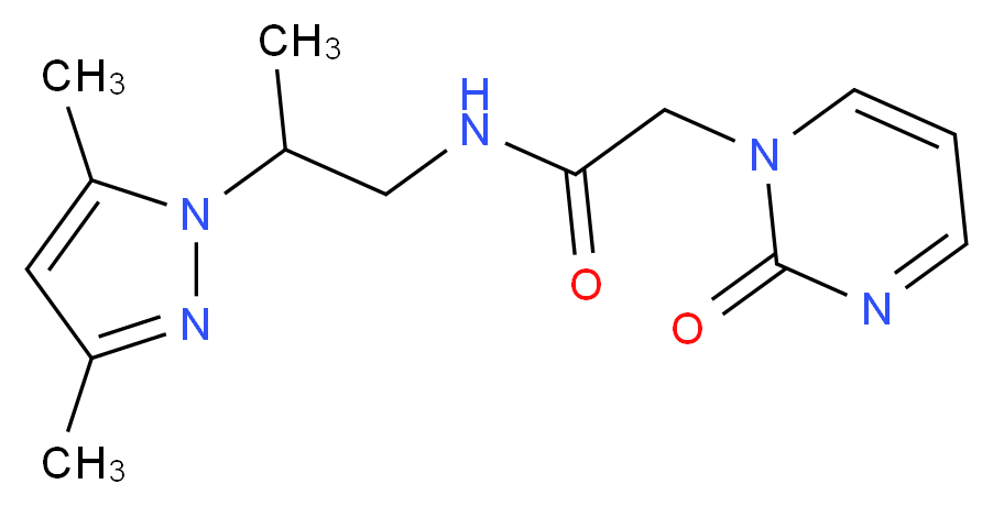 N-[2-(3,5-dimethyl-1H-pyrazol-1-yl)propyl]-2-(2-oxopyrimidin-1(2H)-yl)acetamide_Molecular_structure_CAS_)