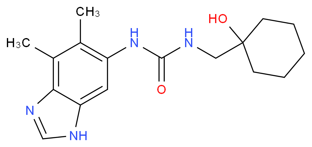N-(4,5-dimethyl-1H-benzimidazol-6-yl)-N'-[(1-hydroxycyclohexyl)methyl]urea_Molecular_structure_CAS_)