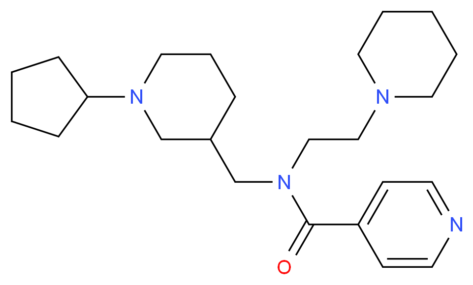 N-[(1-cyclopentyl-3-piperidinyl)methyl]-N-[2-(1-piperidinyl)ethyl]isonicotinamide_Molecular_structure_CAS_)